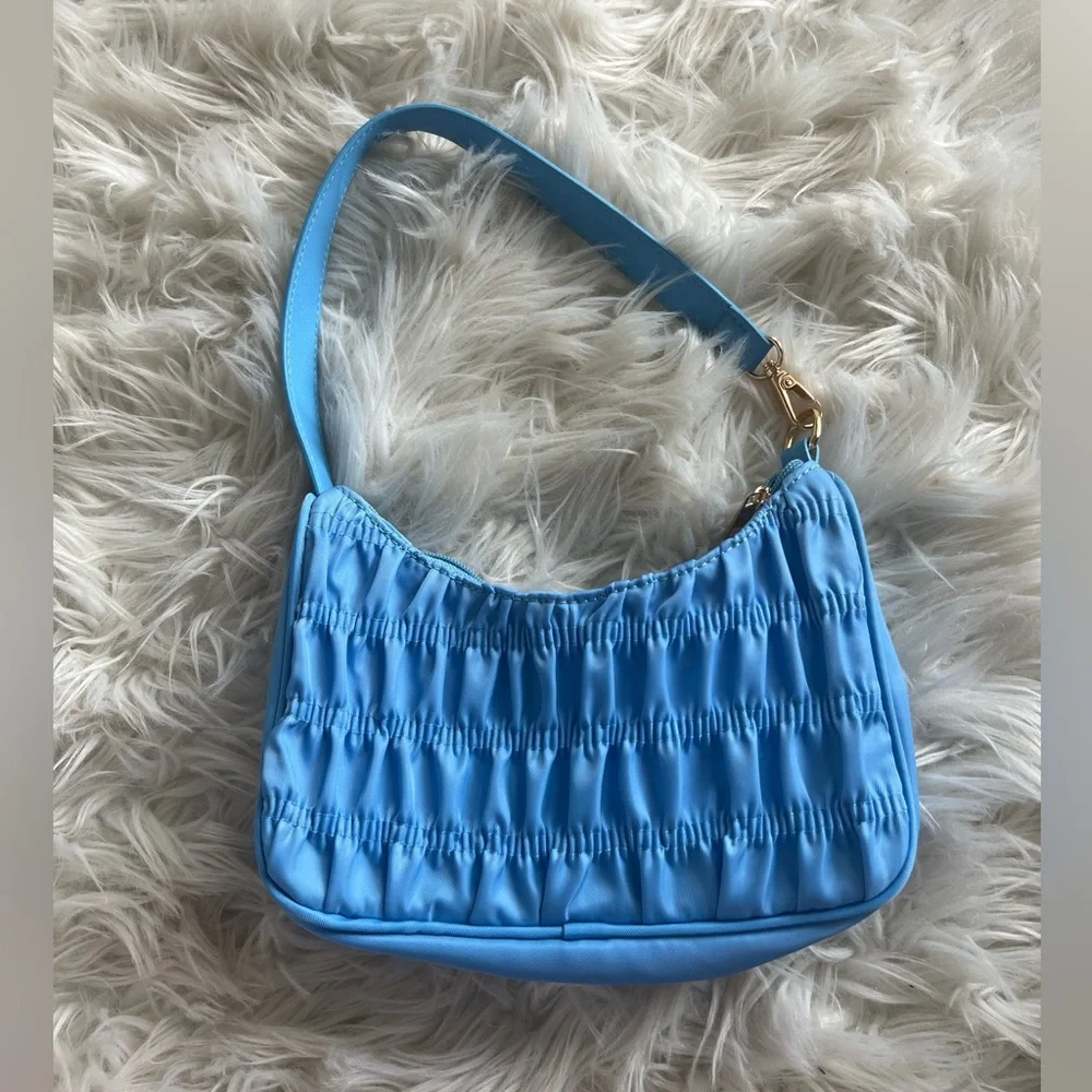 New Blue Ruffled Purse - Picture 1 of 2